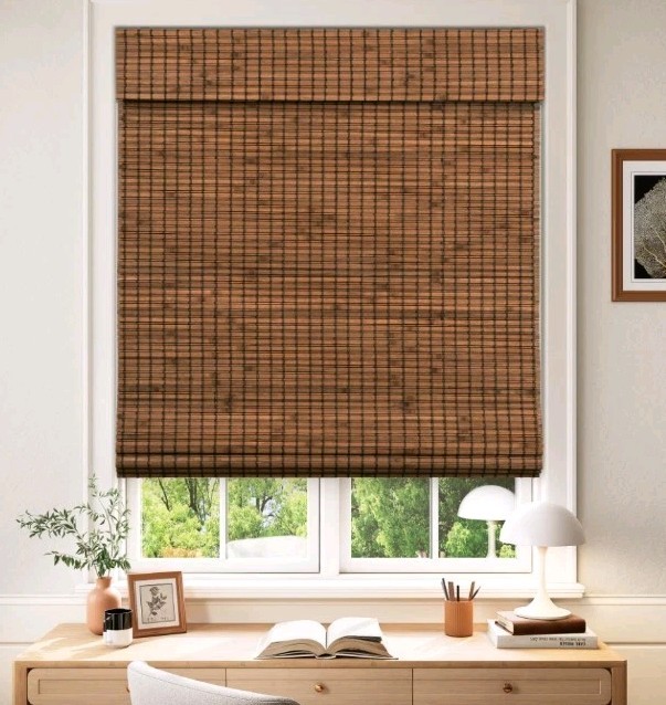 32”W X 72”H Cordless Bamboo Roman Shades for Interior Windows, Roll Up Bamboo