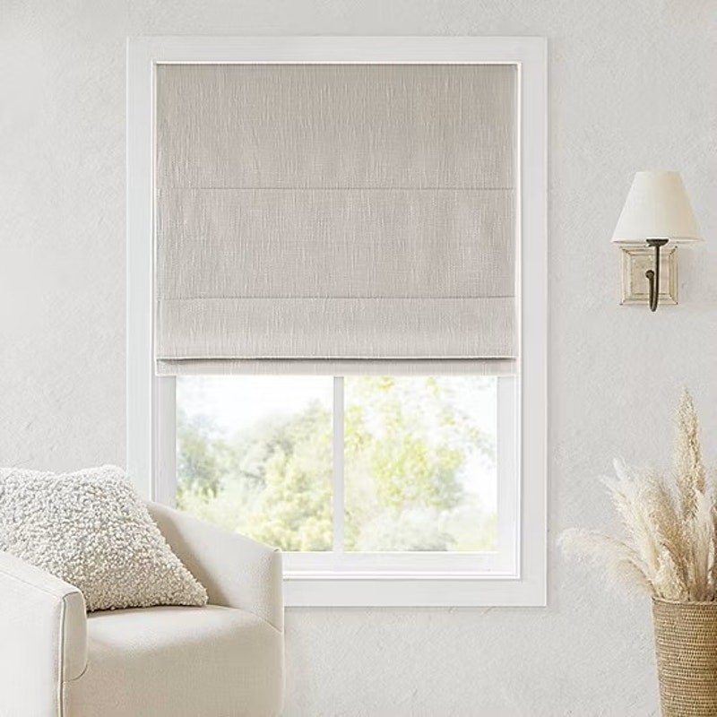 31×64 Madison Park Quincy Cordless 100% Blackout Roman Shade Linen