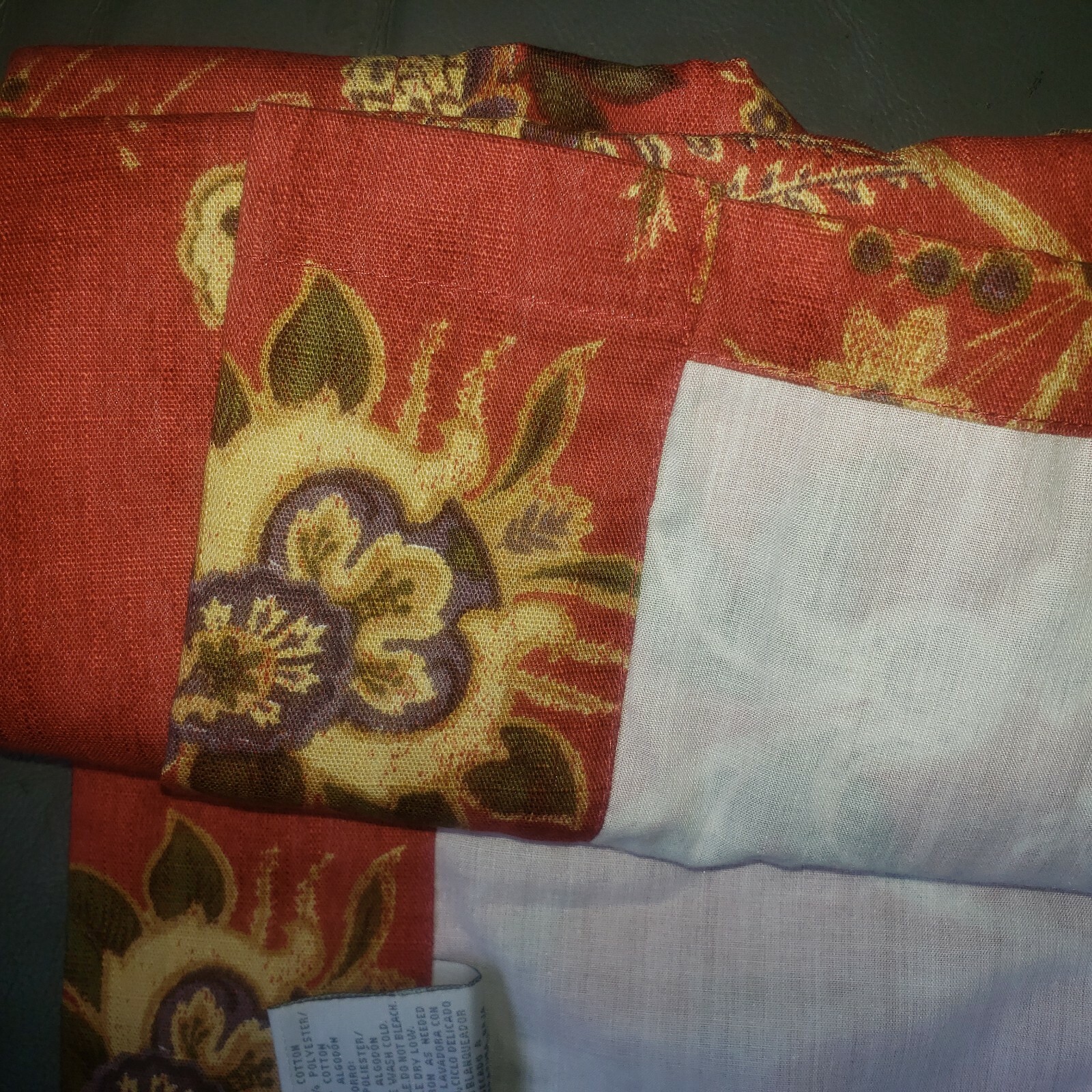 Cindy Crawford Matera Vine Tailored Valance JC Penney Floral Lined Paprika RED