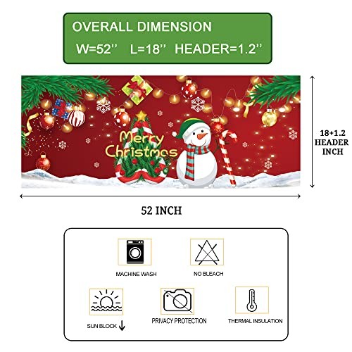 Christmas Tree and Snowman Kitchen Window Valances Merry Christmas Candy Grey 2