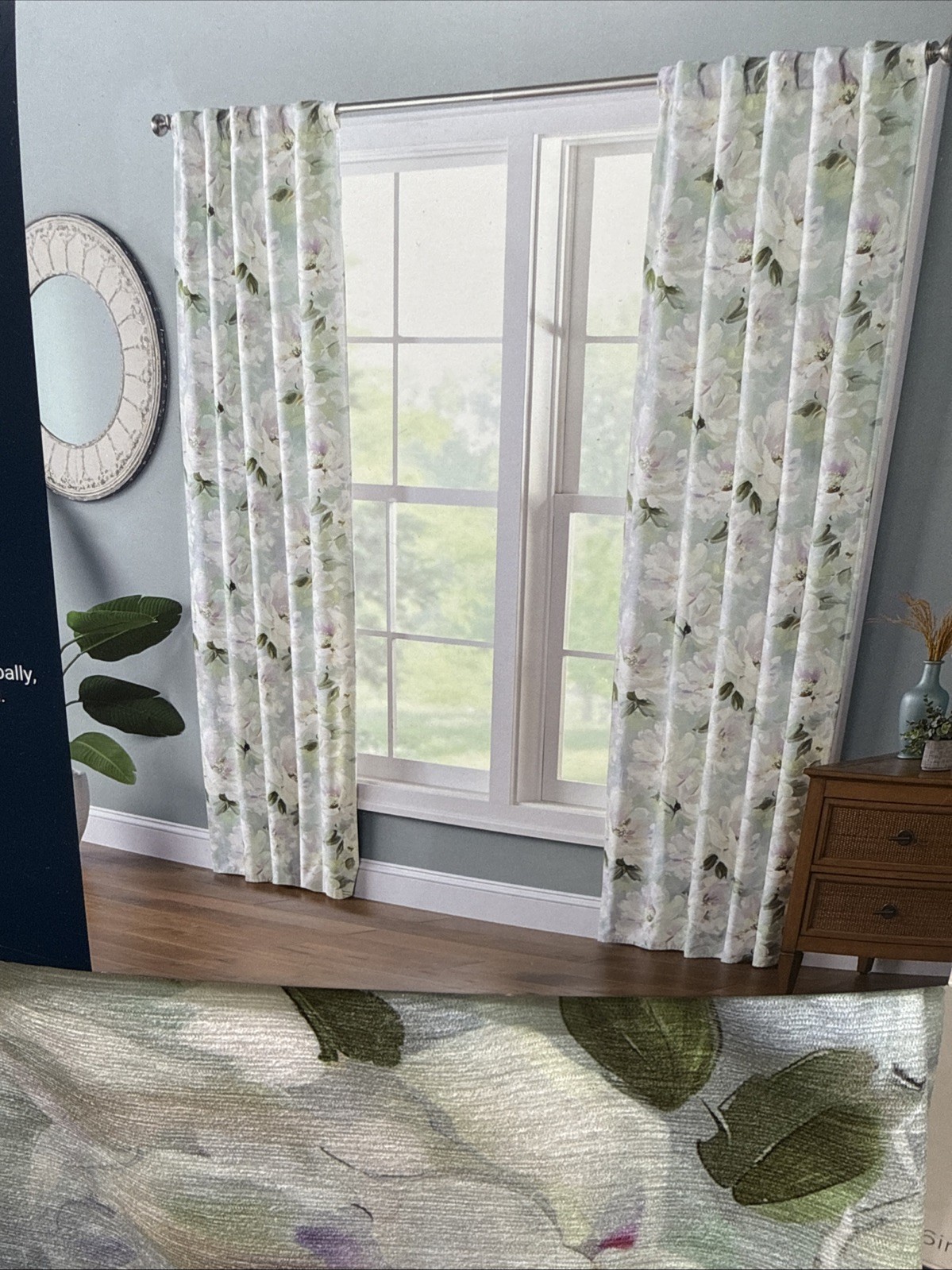 (2) Curated Kravet Iridescent Blooms Rod Pocket Back Tab Window Panel 84” New~