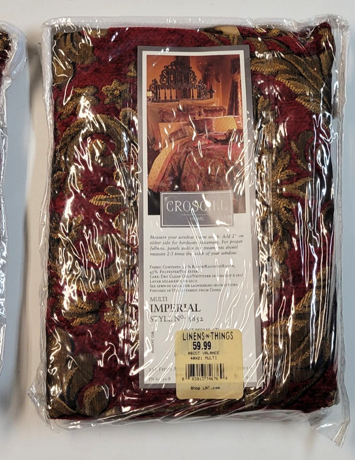 Croscill Imperial ( 1 ) Ascot Valance 40×21 Red w/ Gold Tassel PLS READ Multi
