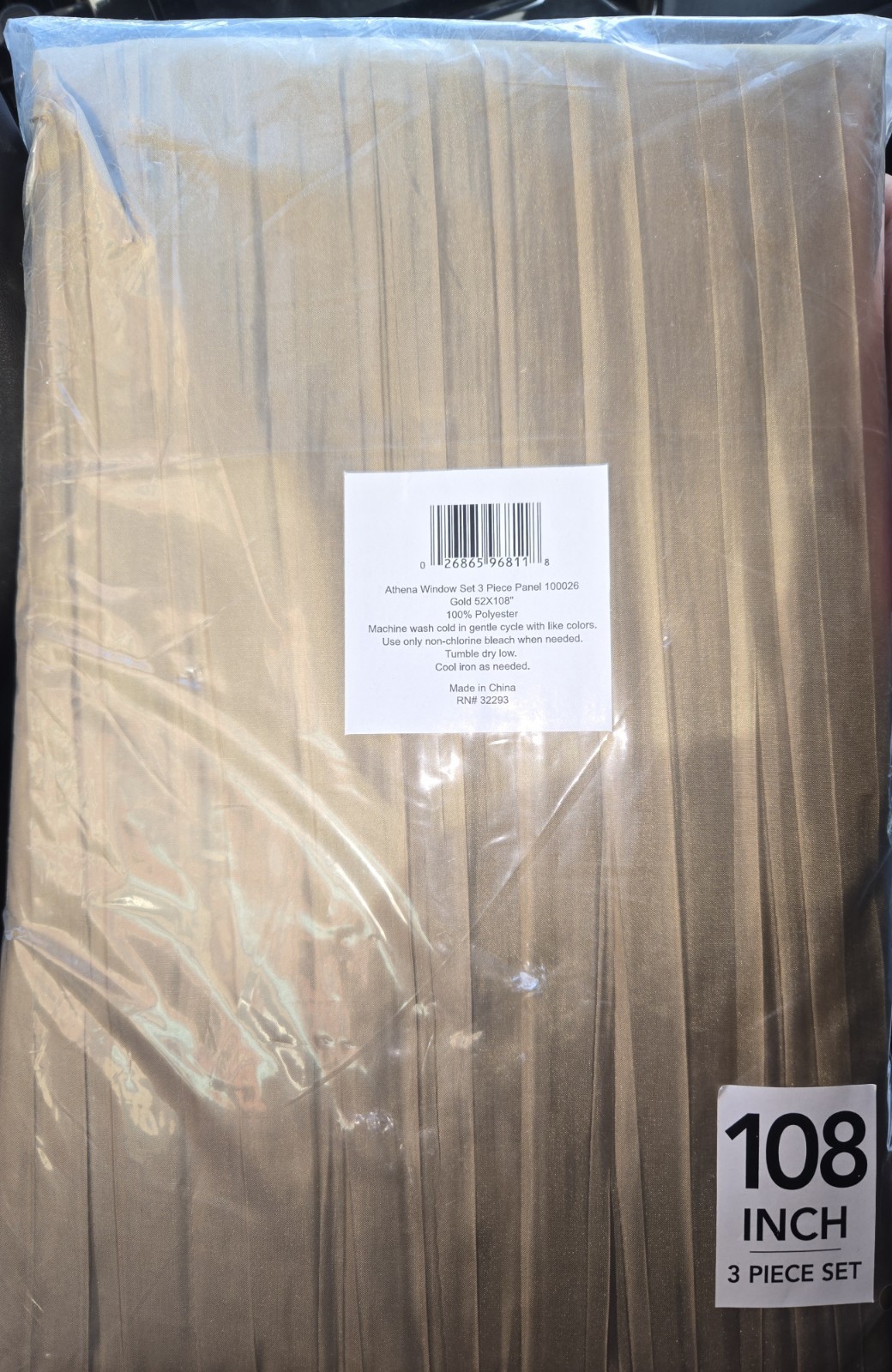 Elrene Home Fashions Athena 52×108 Crinkled Curtain Panels Pair & Scarf Valance