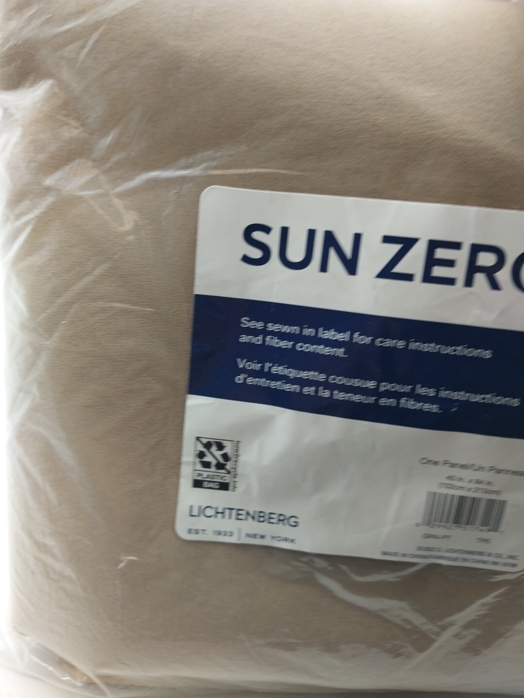 Sun Zero Panel Curtain 40in x 84in Taupe