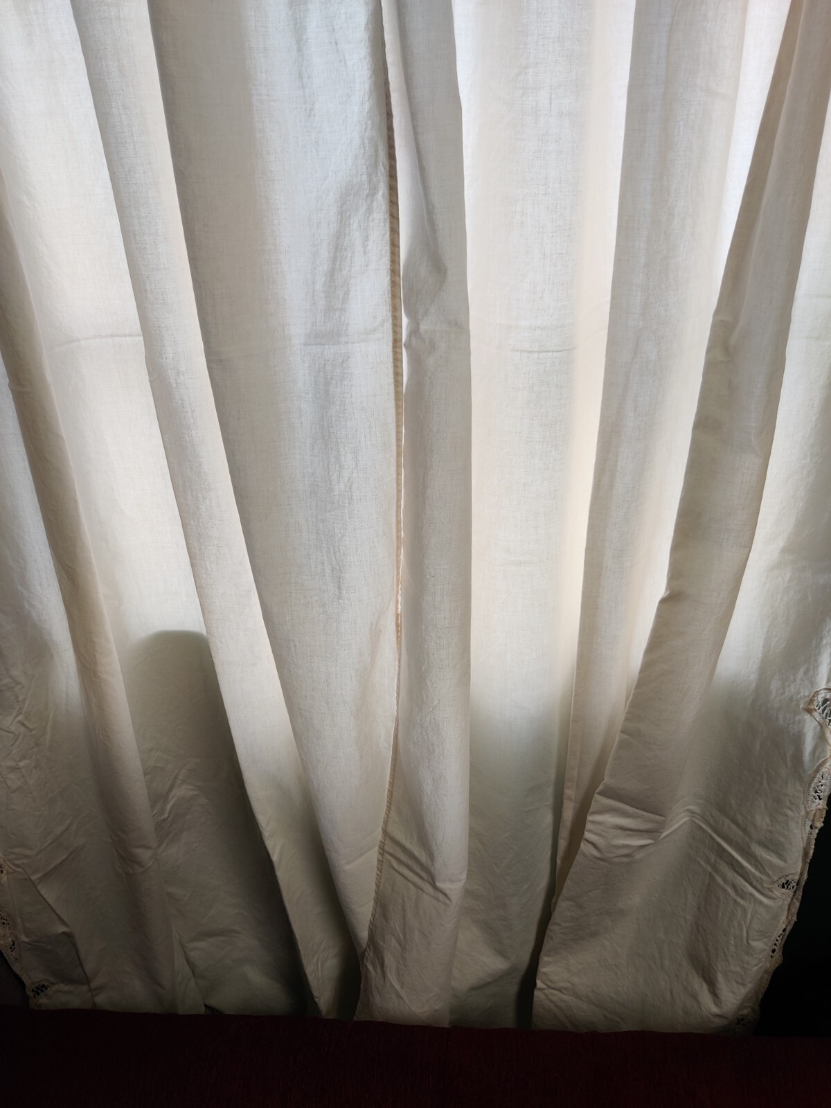 4 Piece Curtain 2 Panels & 2 Valances Country Ivory Battenburg Lace