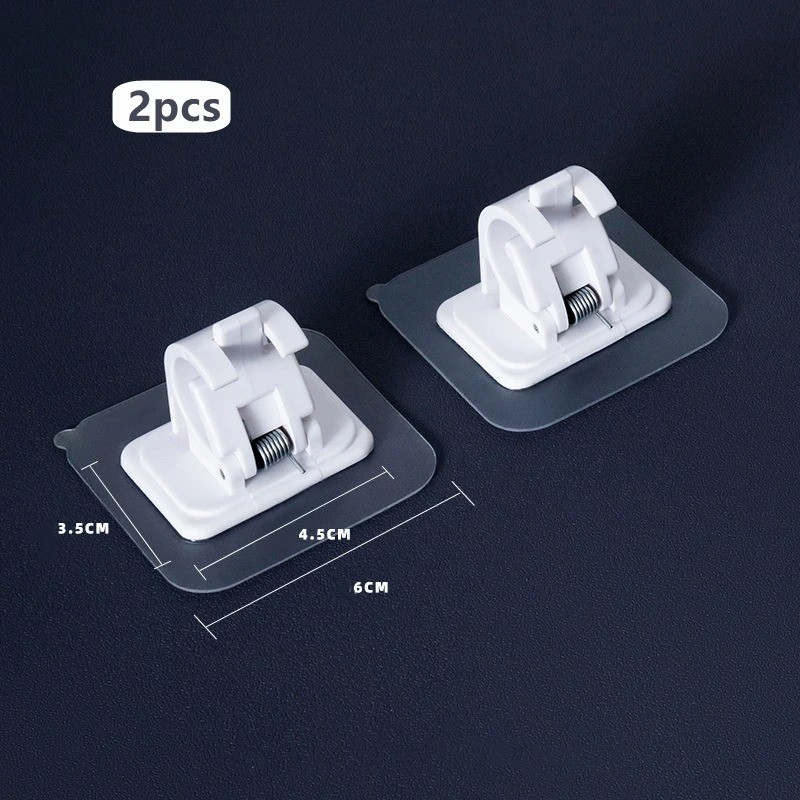 4PCS Adjustable Curtain Rod Clip Self Adhesive Clamp Hook Curtain Holder Wall