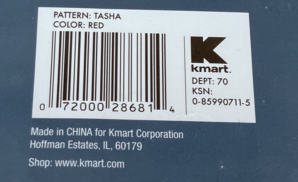 Kmart Essential Home Tasha Red Valance 60×14 NIP Checkered Scalloped Edge