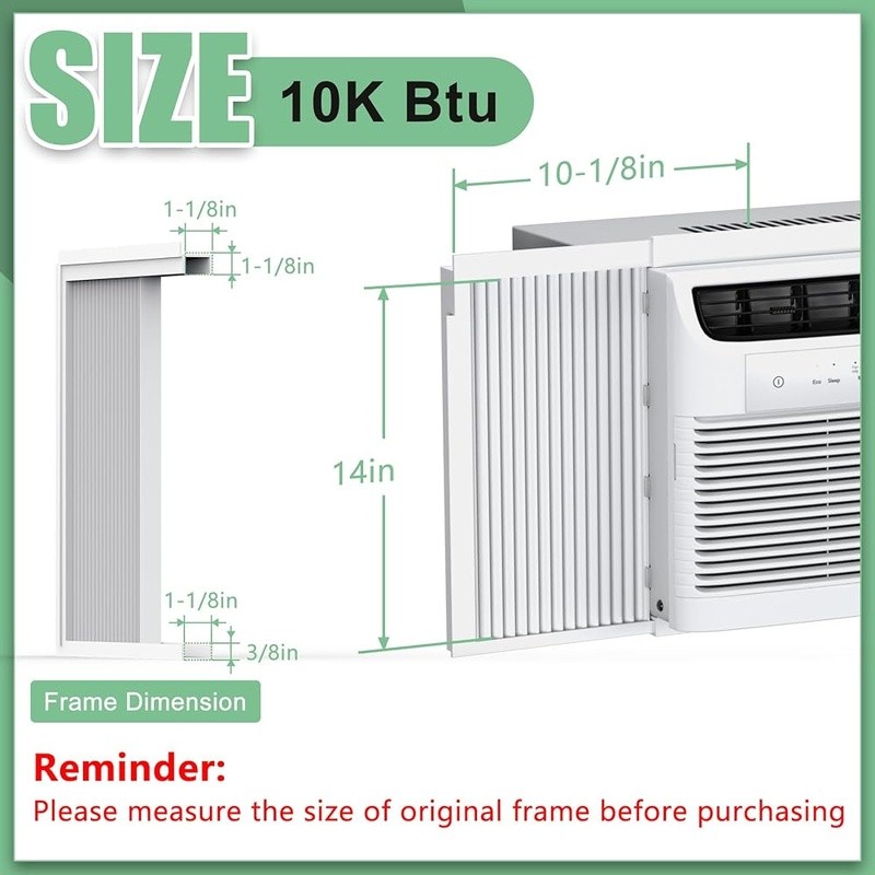 Window AC Side Panel Curtain Kit Frame Insulation Dustproof 10000 BTU Units New