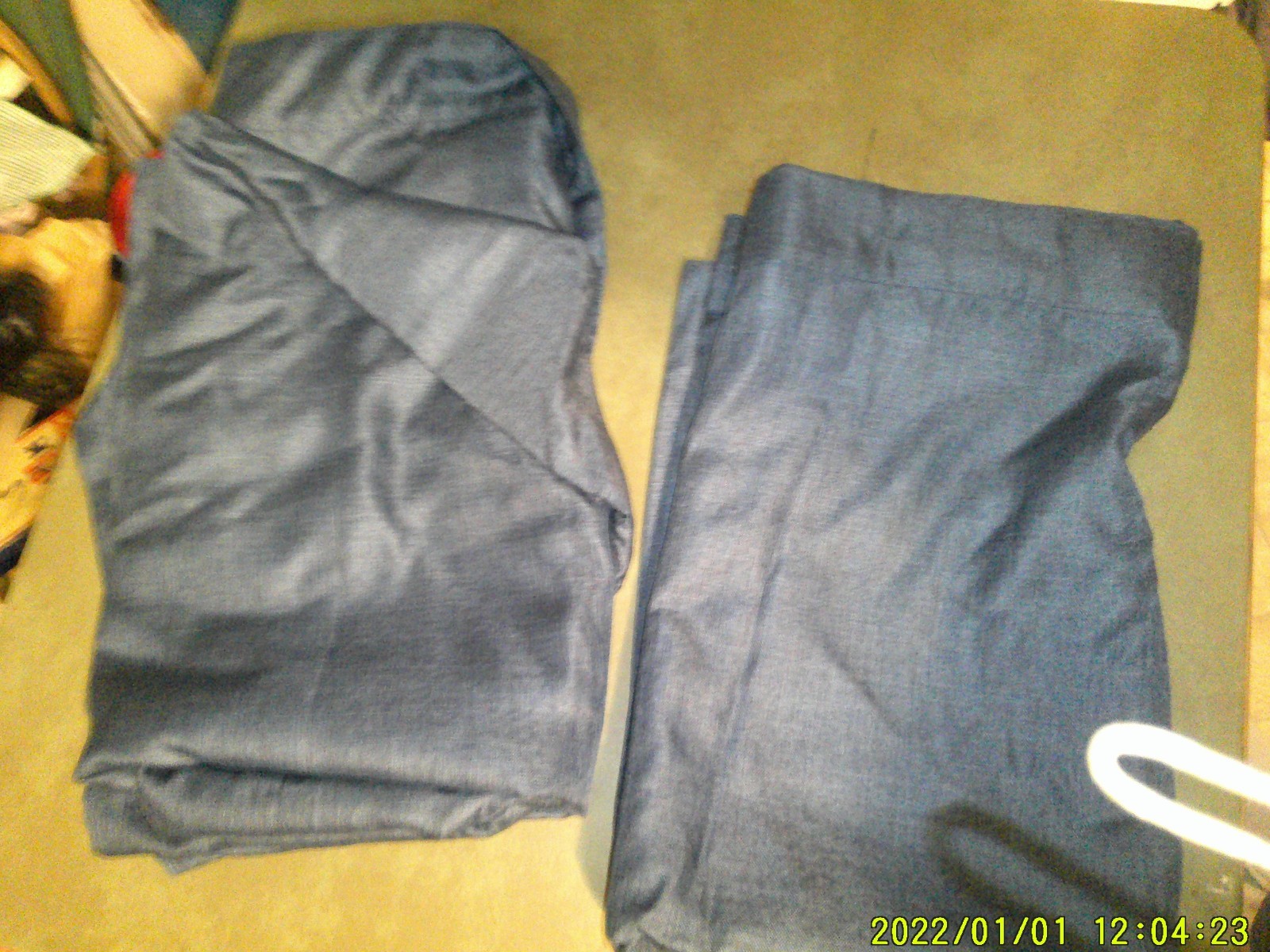 PAIR OF USED ECLIPSE KENLEY INDIGO DARK BLUE CURTAIN PANELS