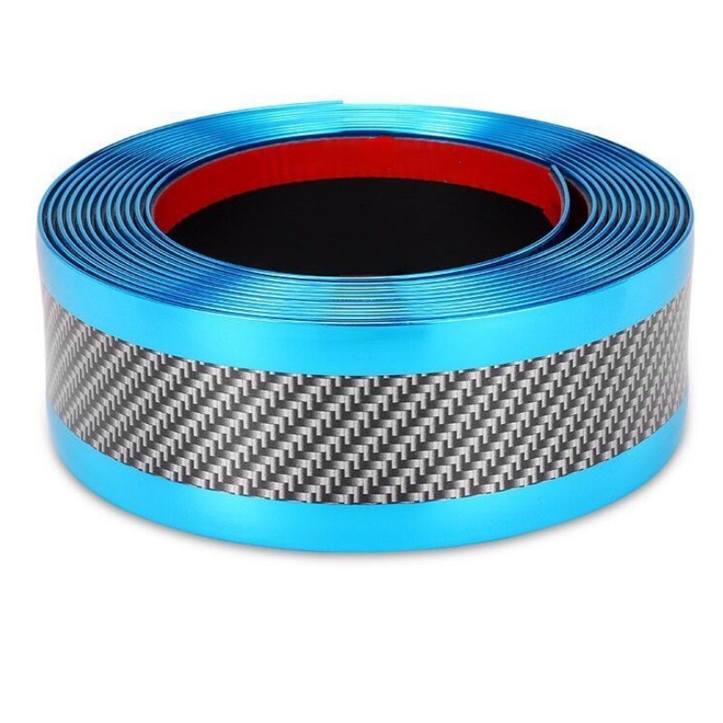 1m DIY Car Sticker Carbon Fiber Rubber Door Sill Protector Anti Scratch Strip