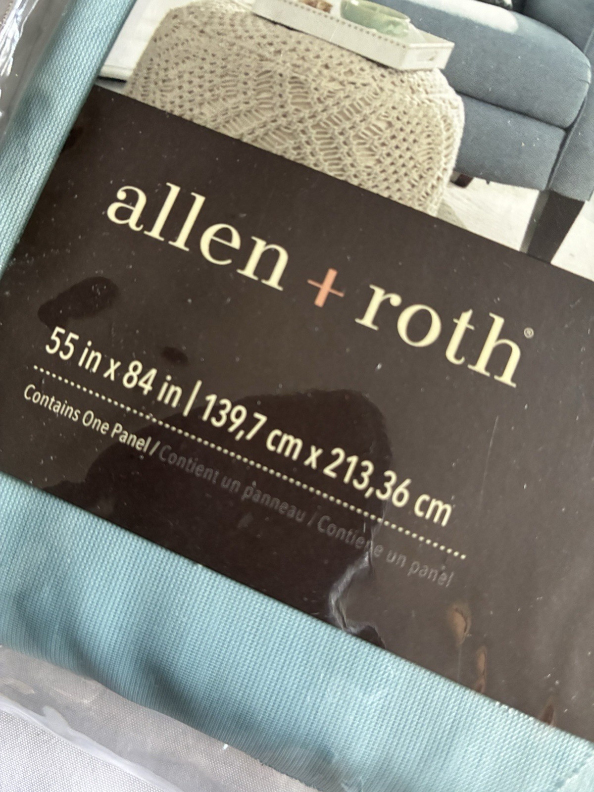 2 NEW allen+roth 50×84” polyester sheer rod pocket single curtain panels Mineral