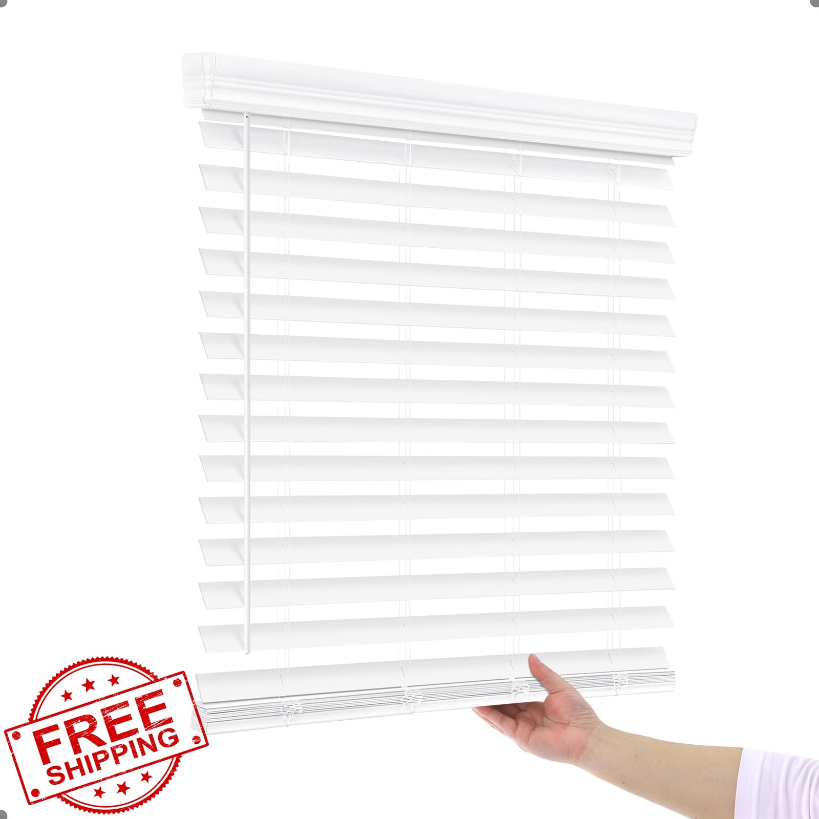 AOSKY White 27.5×60 2 Inch Faux Wood Blinds