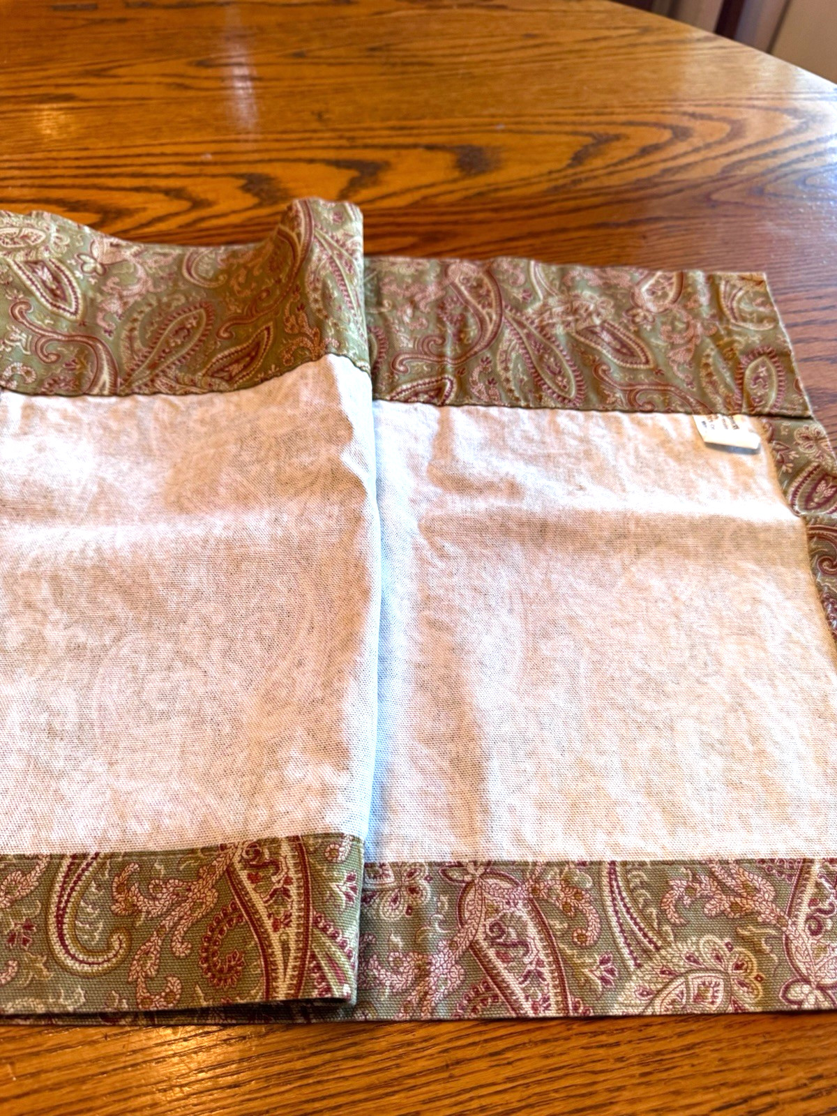 Country Curtains Vermont Country Paisley Valance Heavy Cotton 76×16″ Green FrShp