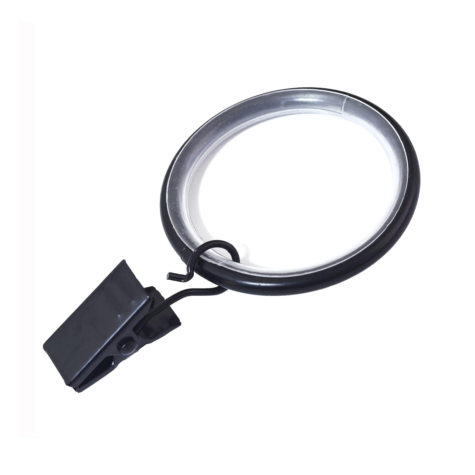24 PCS Black Curtain Rings Nylon Inserts Clips Hooks 1.26 Inch Fits 1″ Rod