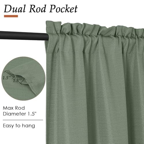 Valance for Windows 14 Inch Length, Light 60″W x 14″L (Pack of 1) Sage Green