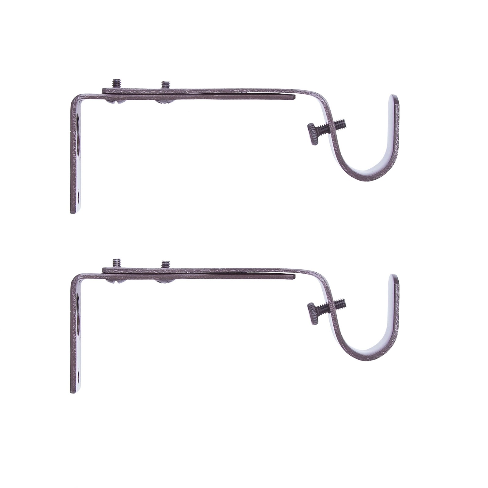 2 PCS Adjustable Curtain Rod Brackets Mocha Heavy Duty Window Hardware Hook