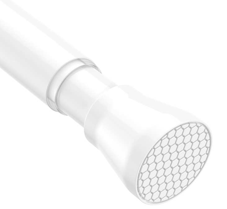 Barra de Cortina Ajustable 28-48″ Blanca de Tensión Sin Taladro 22 mm