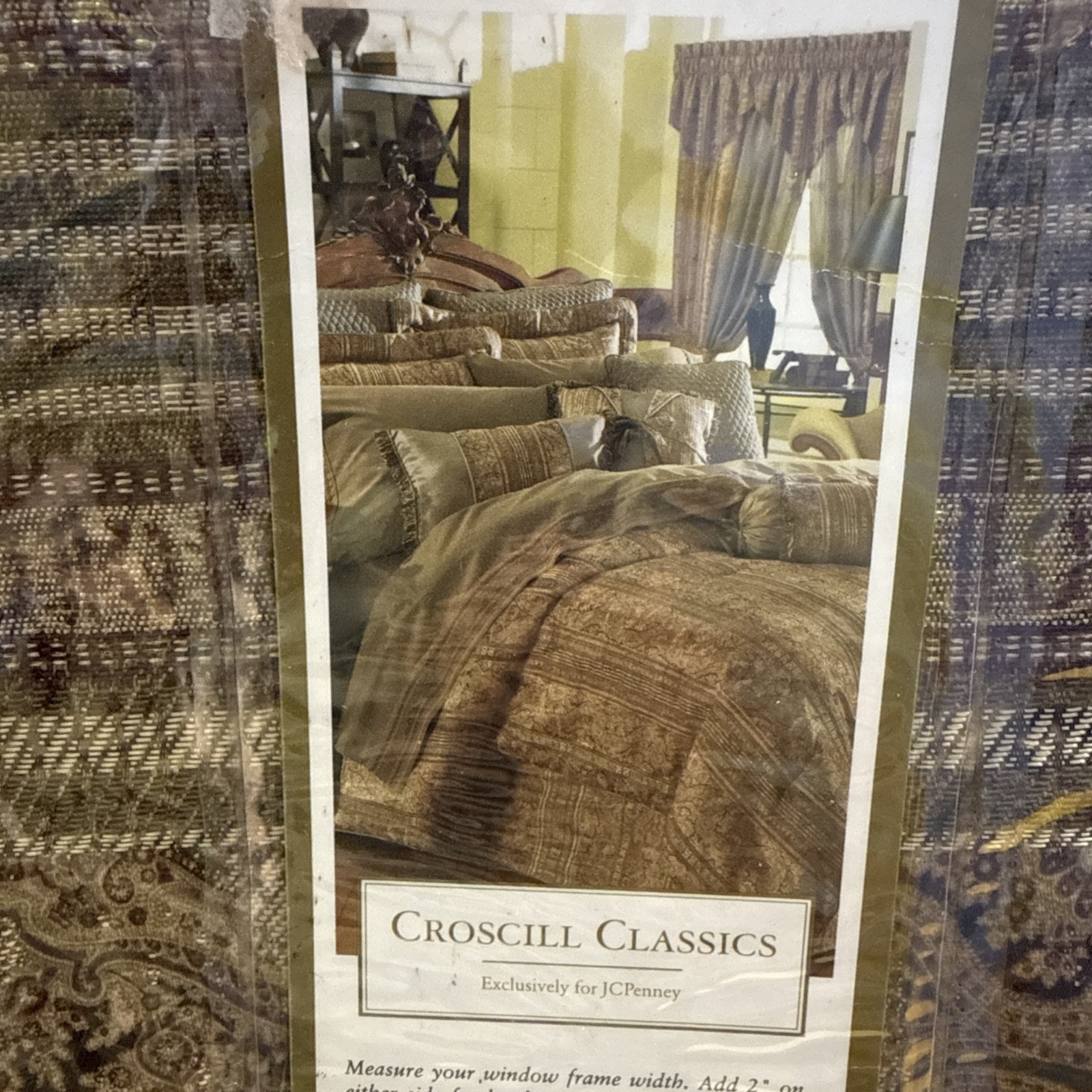 CROSCILL Ascot Valance Brown Gold Paisley TANGIER 40″x25″ NEW