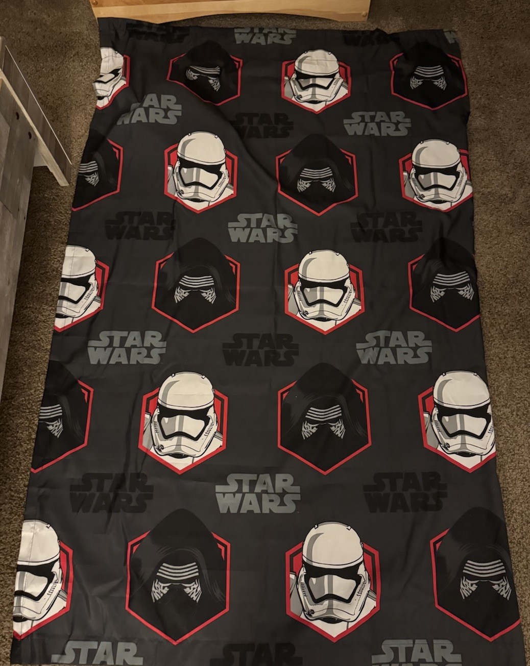 Official Star Wars Kylo Ren & Stormtrooper Gray Drapery Curtains 42×63