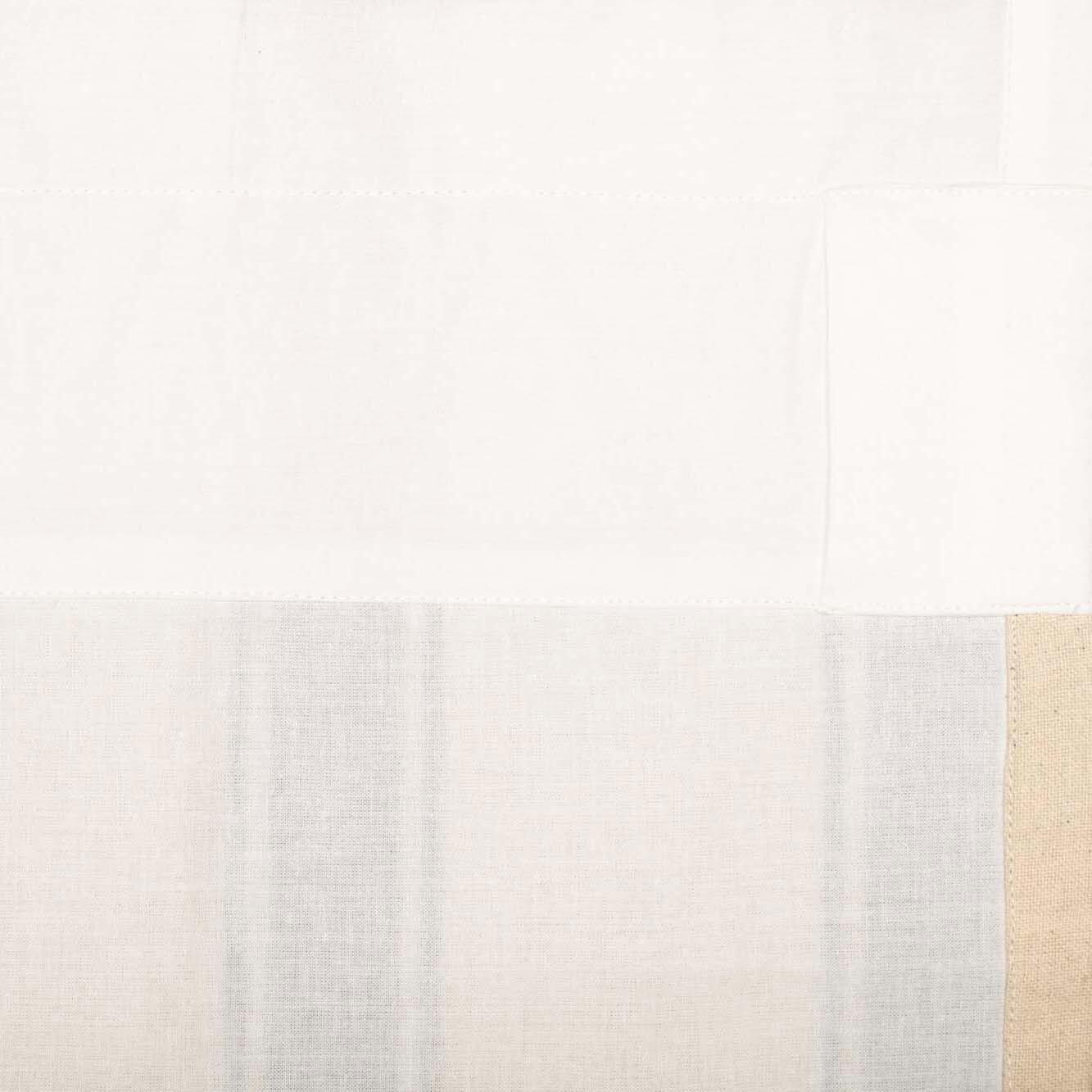 Grace Grain Sack Stripe Short Panel Set 63×36 Farmhouse Curtains Grey Creme