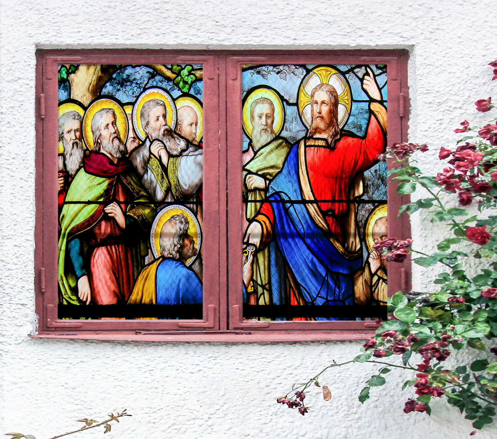 3D Pray Faith ZHUA402 Window Film Print Sticker Cling Stained Glass UV