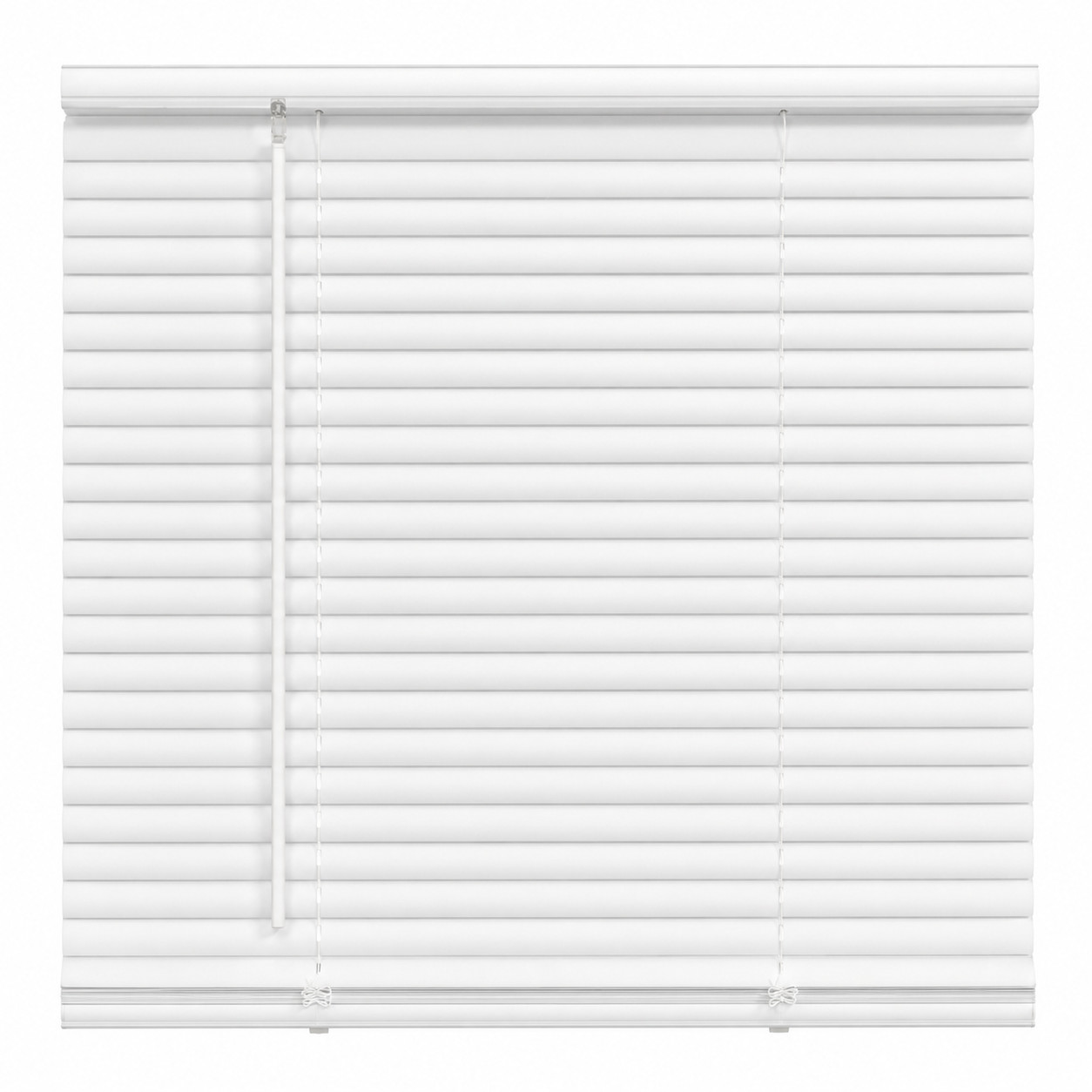 Cordless Vinyl Mini Blinds 1in Light Filtering White Window Shade