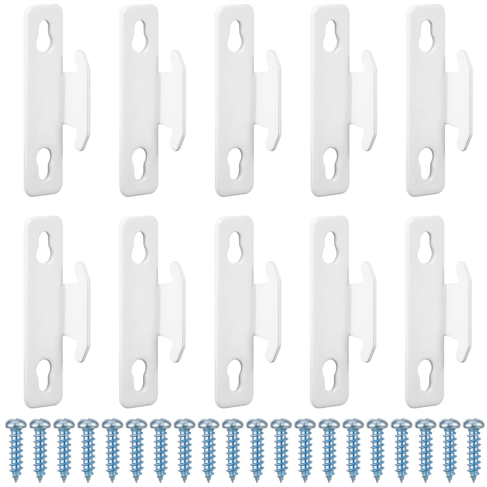 10 PCS White Curtain Rod Single Hardware Brackets Spreader Wall Hooks Window