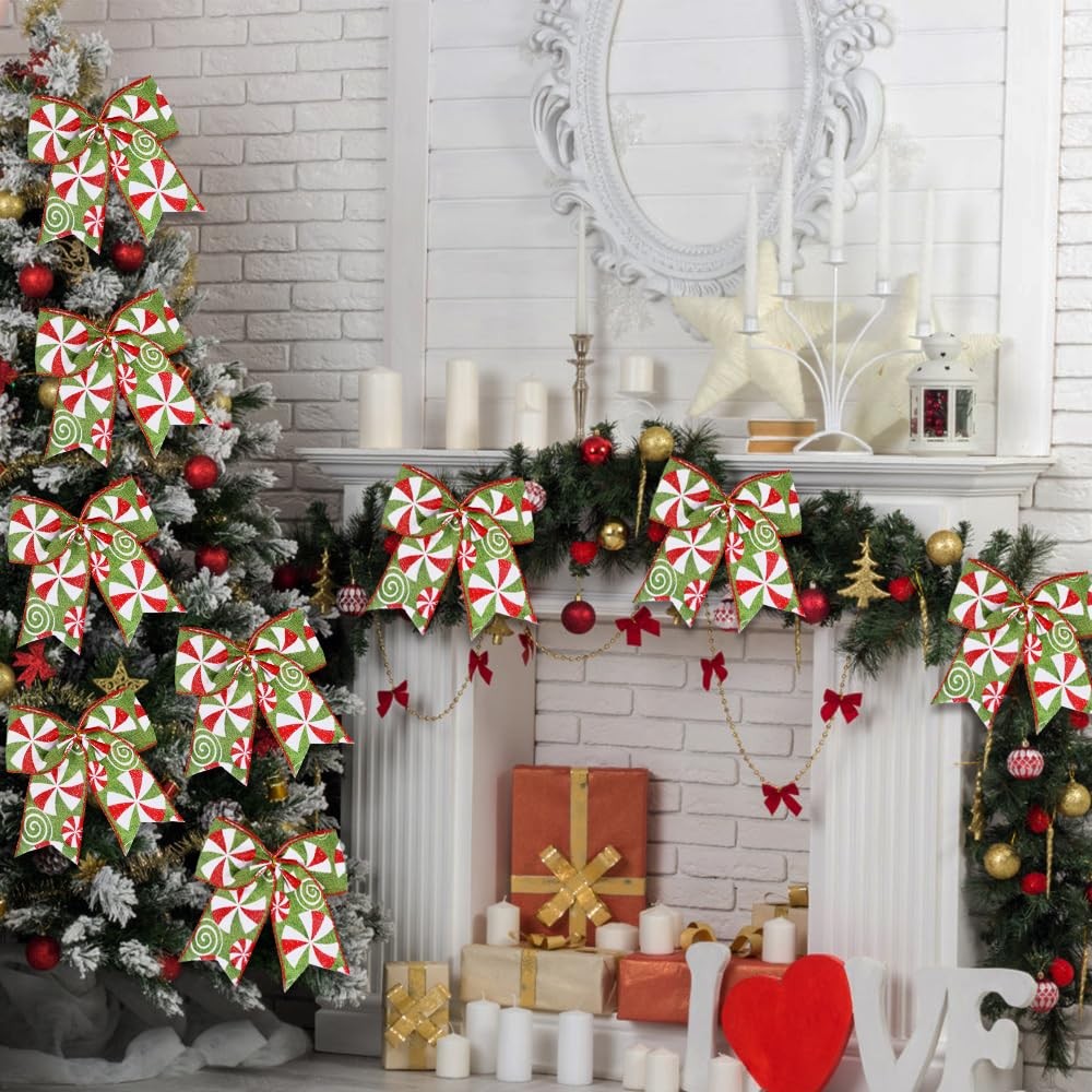 12 Lazos De 6.3 Pulgadas Grandes Para Arbol Adornos Decoracion Navidad En Oferta