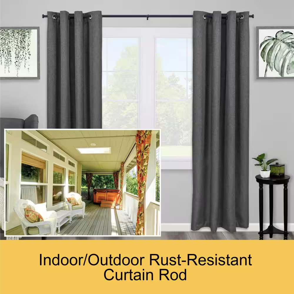 Weaver 72 In. – 144 In. Adjustable Single Indoor/Outdoor Curtain Rod 1 In. Diame