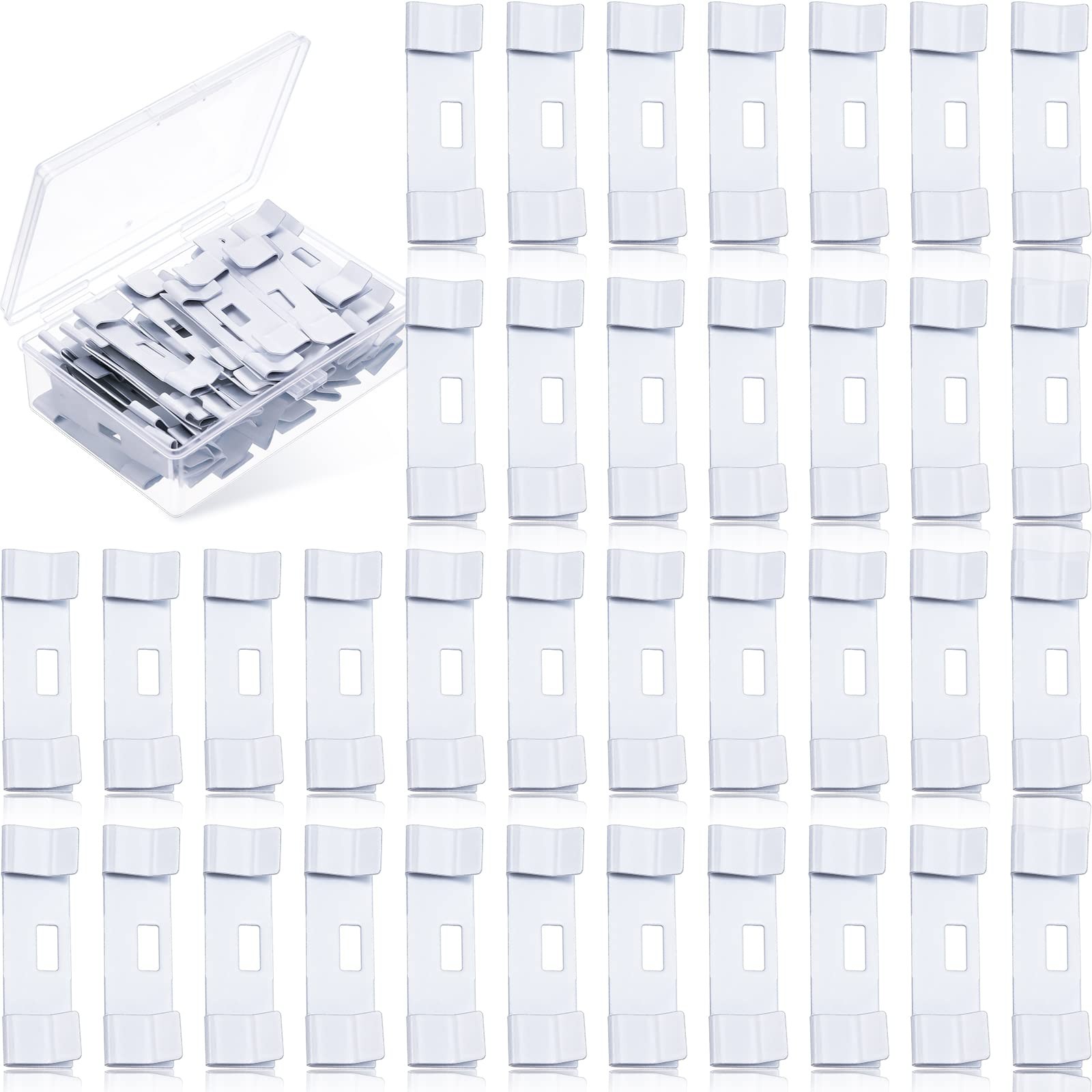 Blulu 50 Pcs Vertical Blind Repair Tabs Kit Vane Savers 1 9/10 inches, White