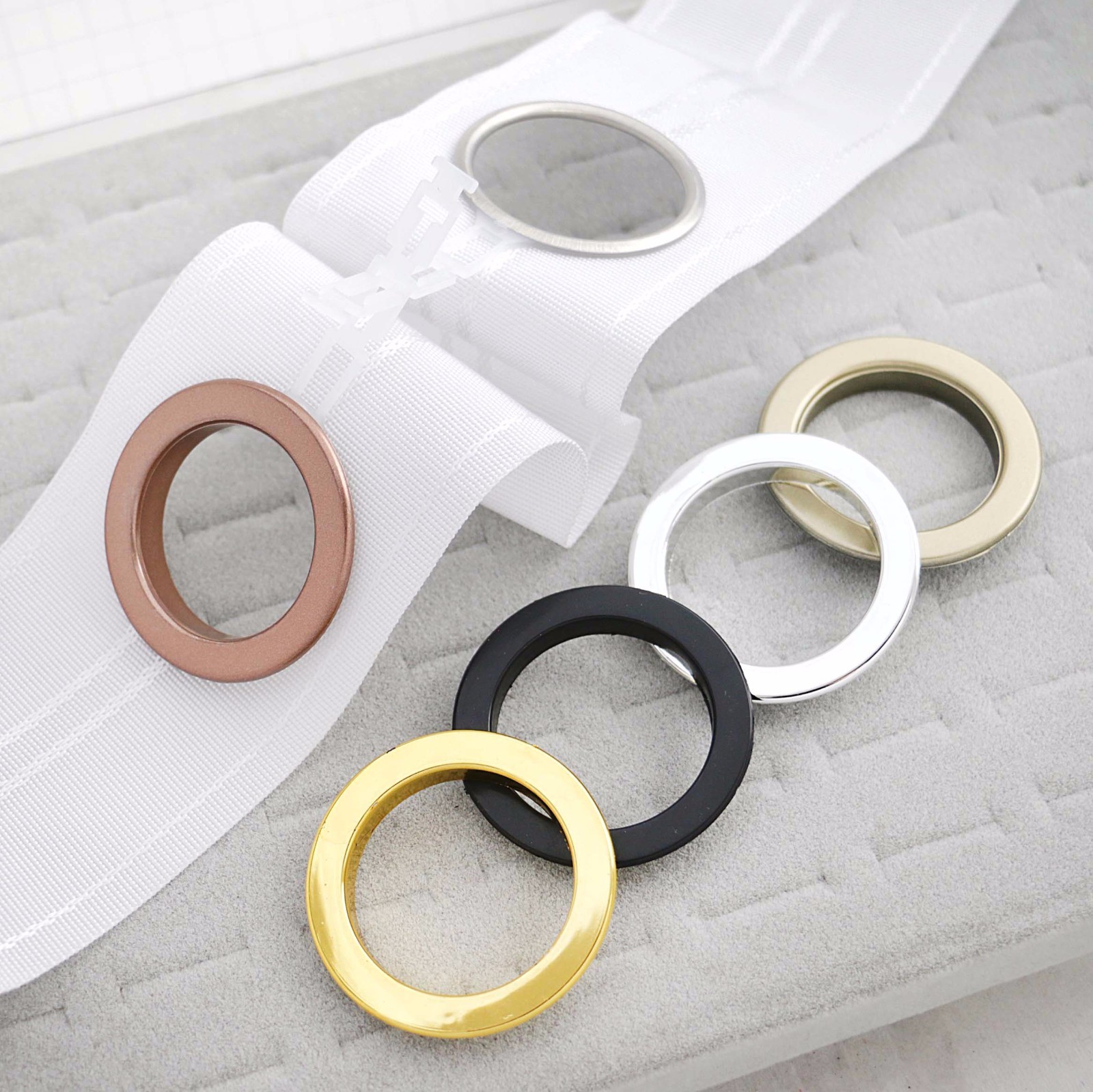 Drapery Grommet Tape, 5 openings per yard 3-1/8″ wide & has 1-5/8″ inside hole