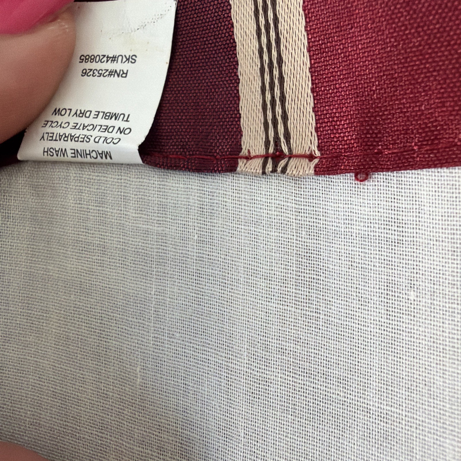 World Market Lot 2 Curtain Panels 54” X 84 Bronze Grommet Red Gold Stripe Lined