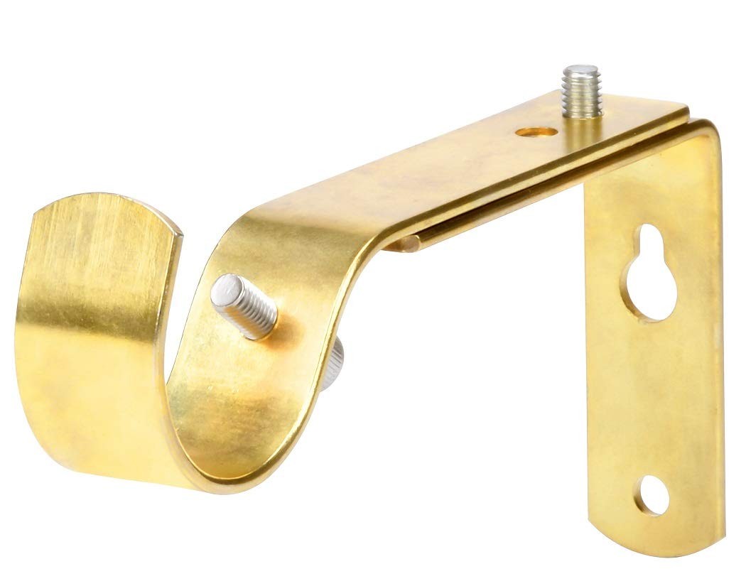 Adjustable Curtain Rod Bracket Holder for 1 or 1 1/8 Inch Rods Gold Set of 4