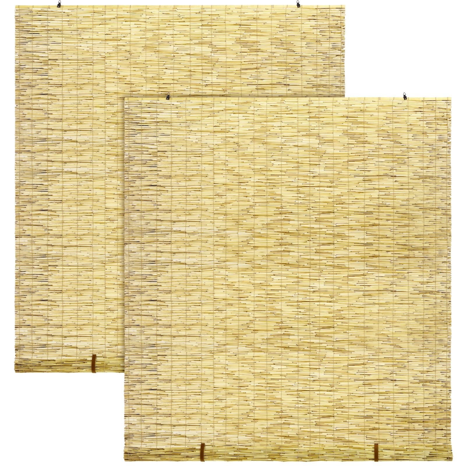 2 Pcs Bamboo Roll Up Blinds 48″ W x 72″ H Outdoor Cordless Shades for Privacy &
