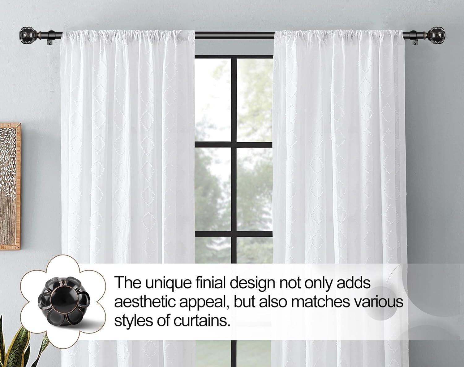 Versatile Adjustable Curtain Rods – Telescoping Design 28-48 Inches, Set of 2