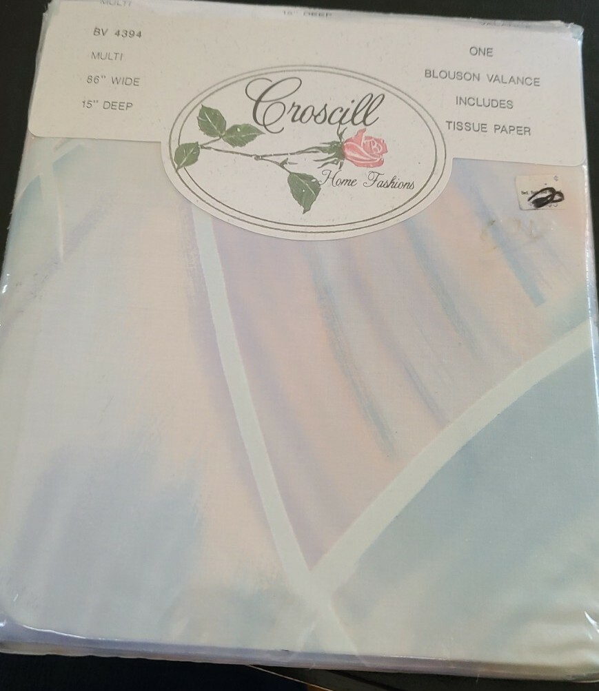 4pc Vintage Croscill Home Fashions Floral Blouson Valances Multi 86″ x 15″ New