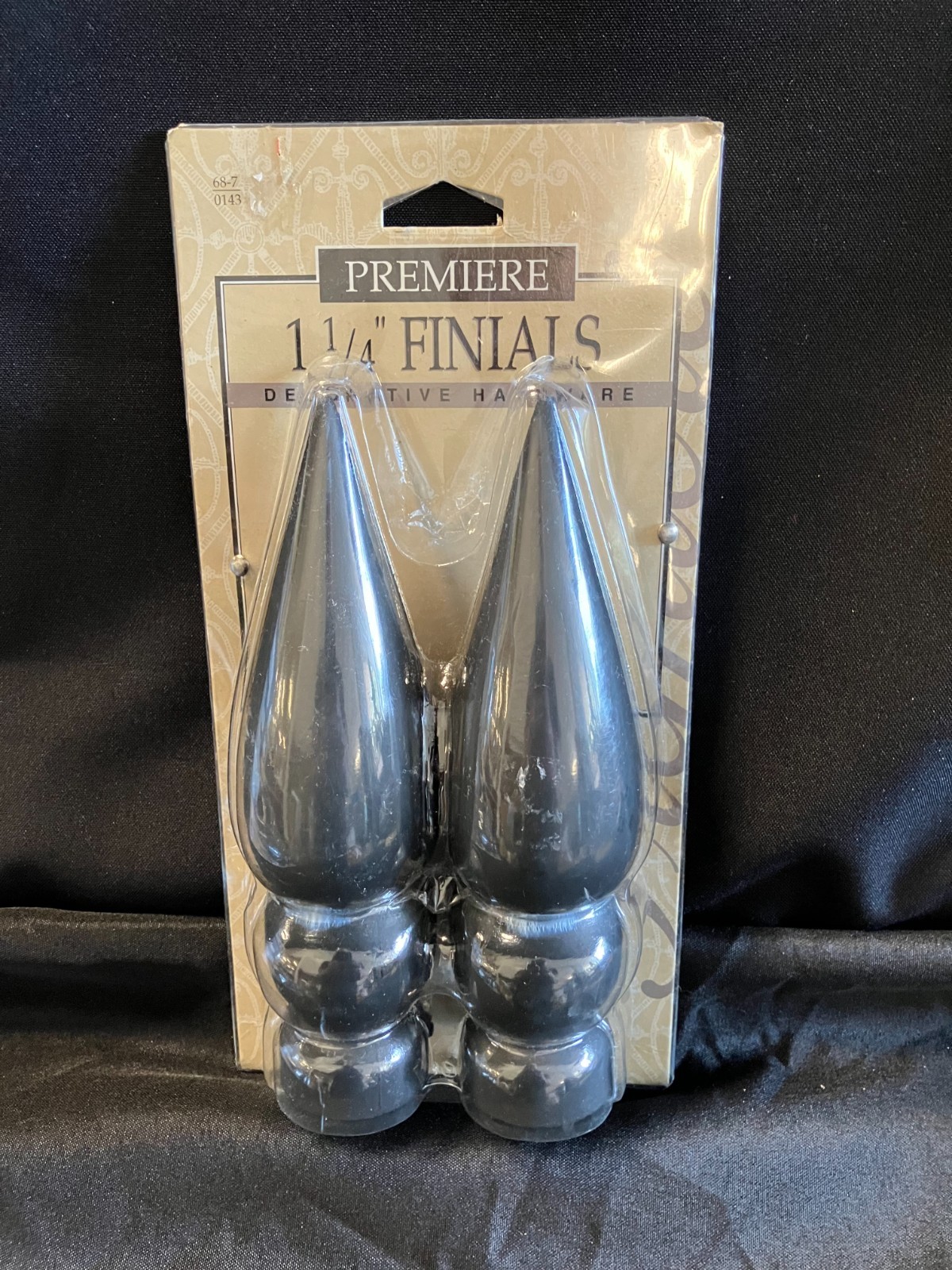 Premiere Drapery Rod Finials 1 1/4” Black Metal