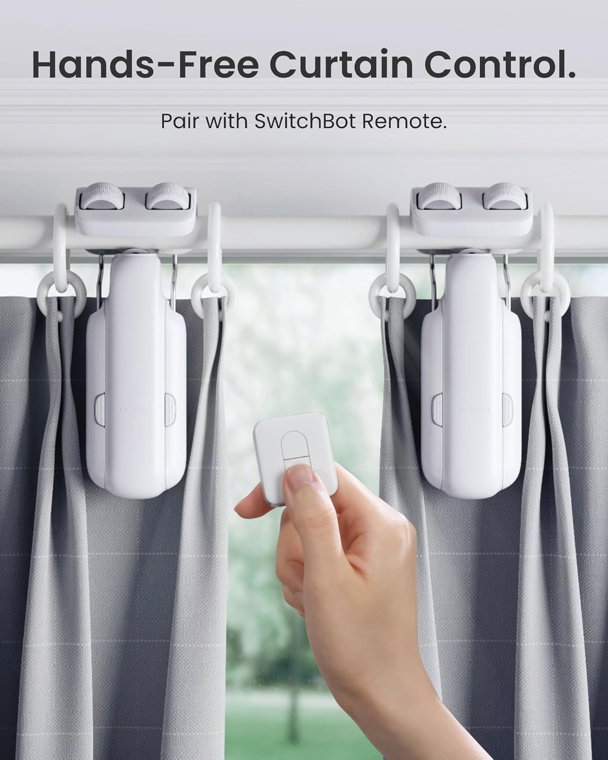 SwitchBot Smart Automatic Curtain Opener with Solar Panel – Bluetooth Remot