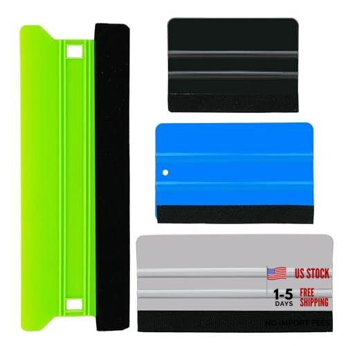 4Piece Plastic Squeegee Set, 8IN/6IN/5IN/4IN, Window Tint Squeegee 4colors
