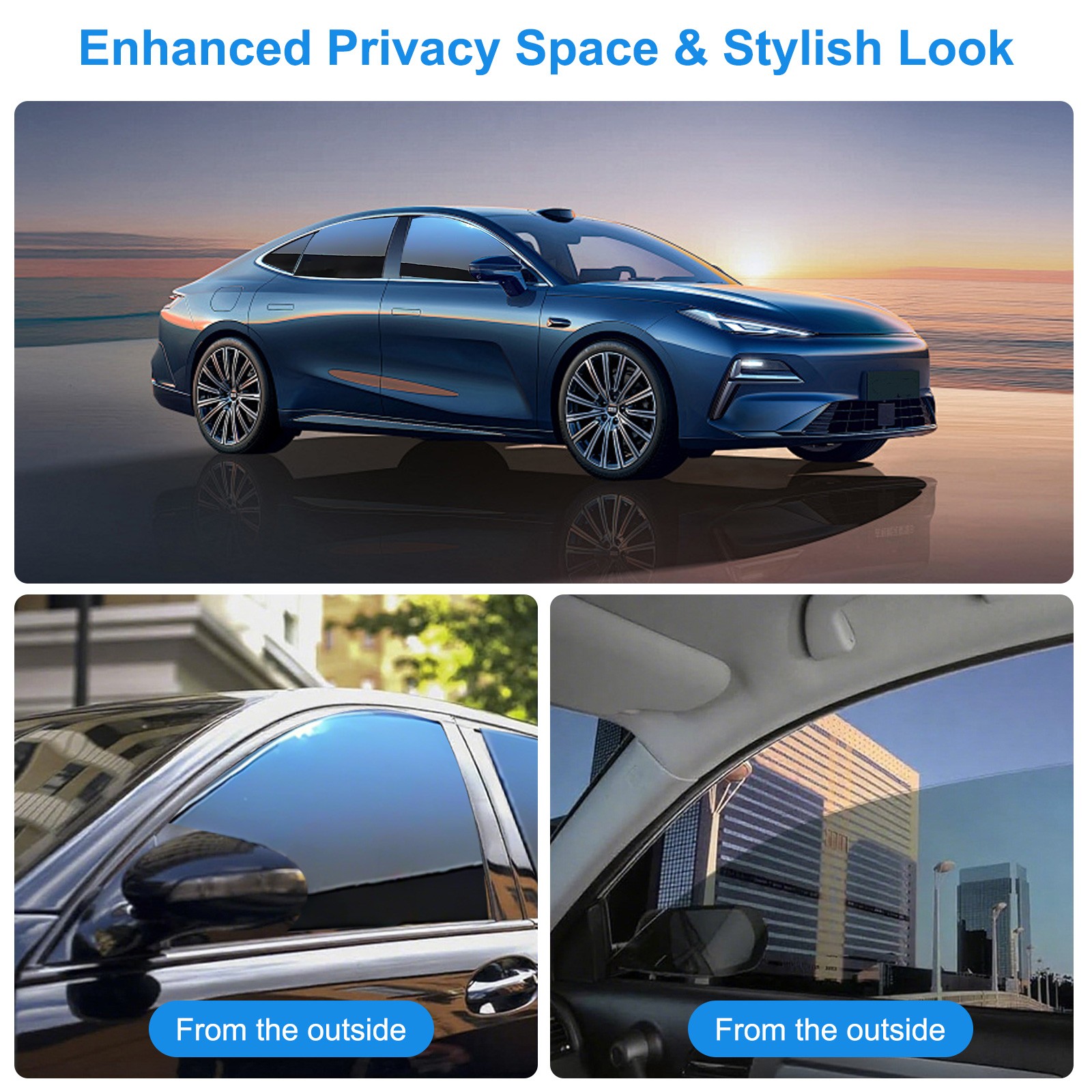 50x300cm Car Window Tint Scratch-Resistant Privacy Sunshade Film for Auto Glass