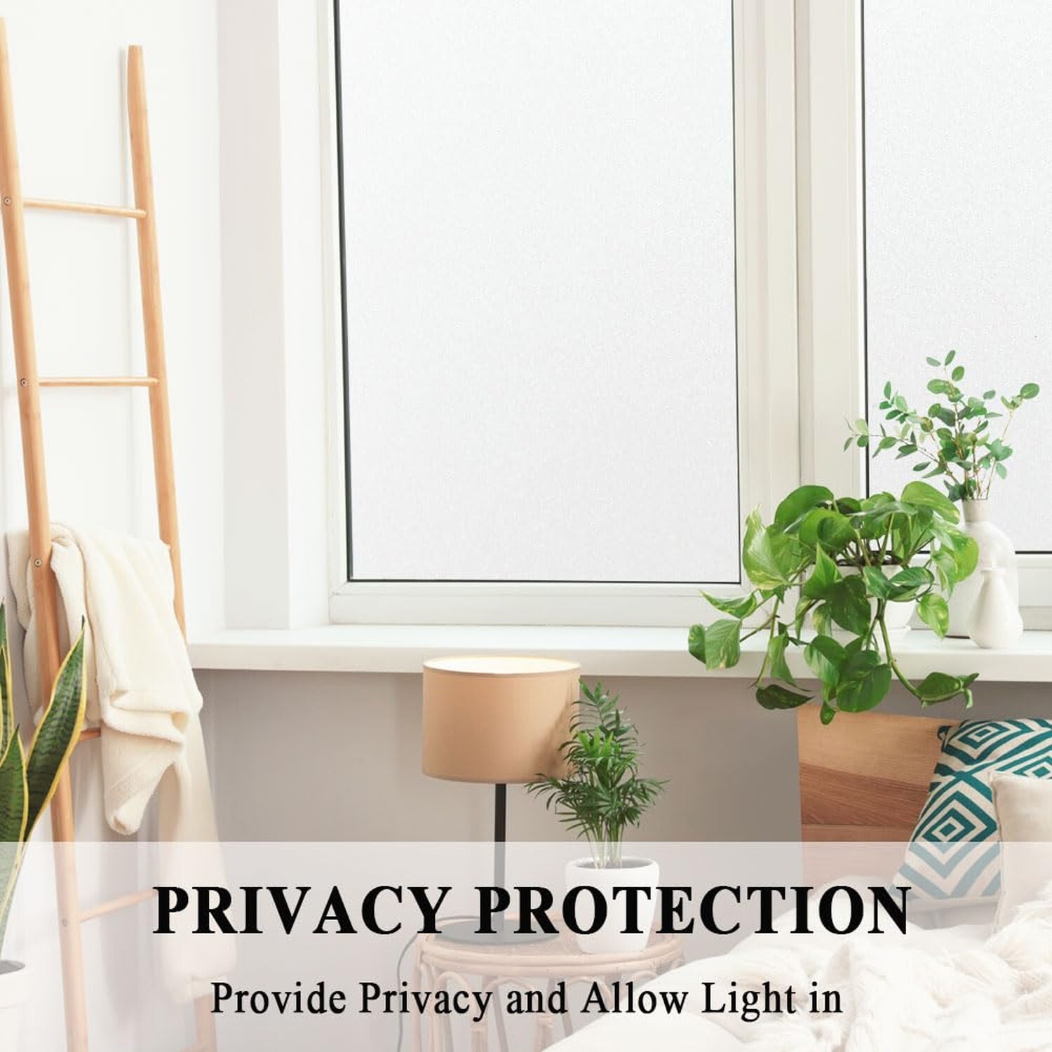 Frosted Window Film,Privacy Static Cling Glass Door Film,Removable Stained Gl…