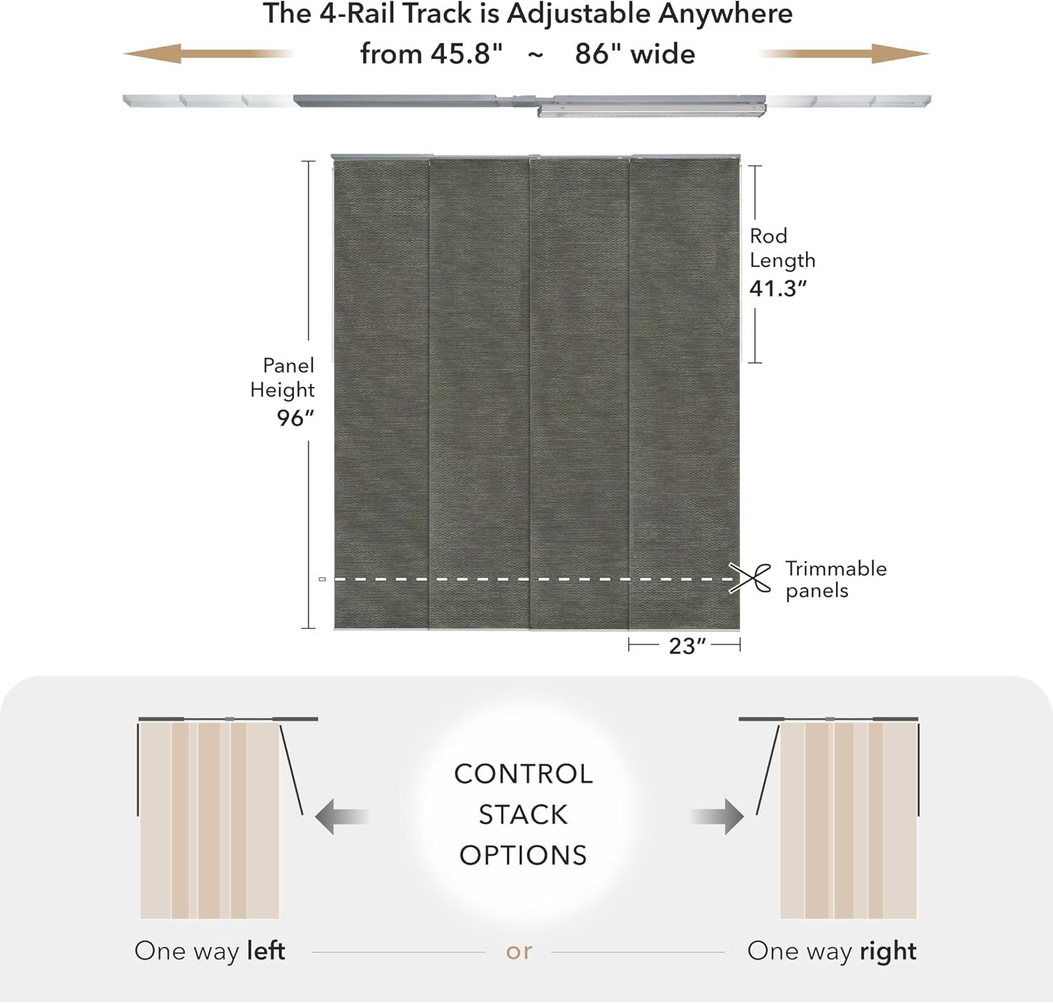 Shimmering Adjustable Sliding Panel Track Blinds, Vertical Window Blinds, Pat…