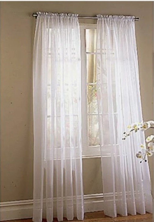 Style Selections High Twist Voile 63-in Polyester Rod Pocket Sheer Single Panel
