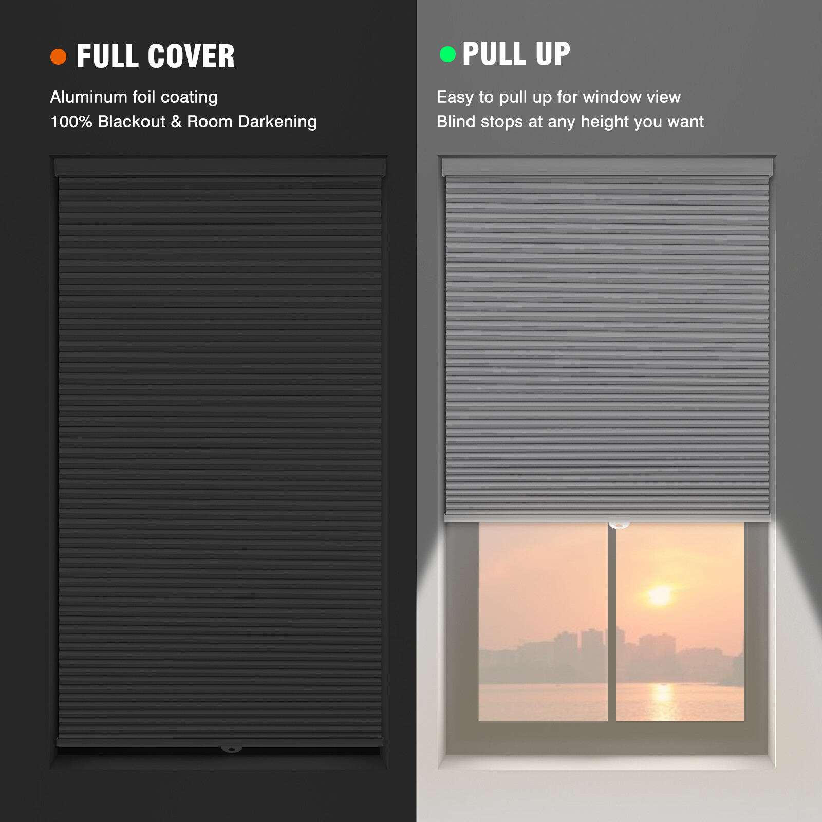 Changshade CUSTOM CUT Cordless Home Decorators Blackout Cordless Cellular Shade