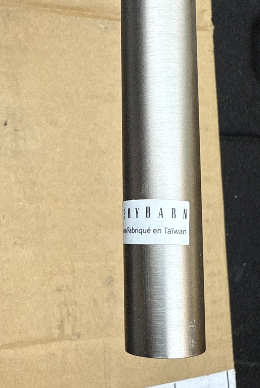 Pottery Barn Standard Curtain Rod & Wall Bracket 60-108″ – .75″ – Pewter – New