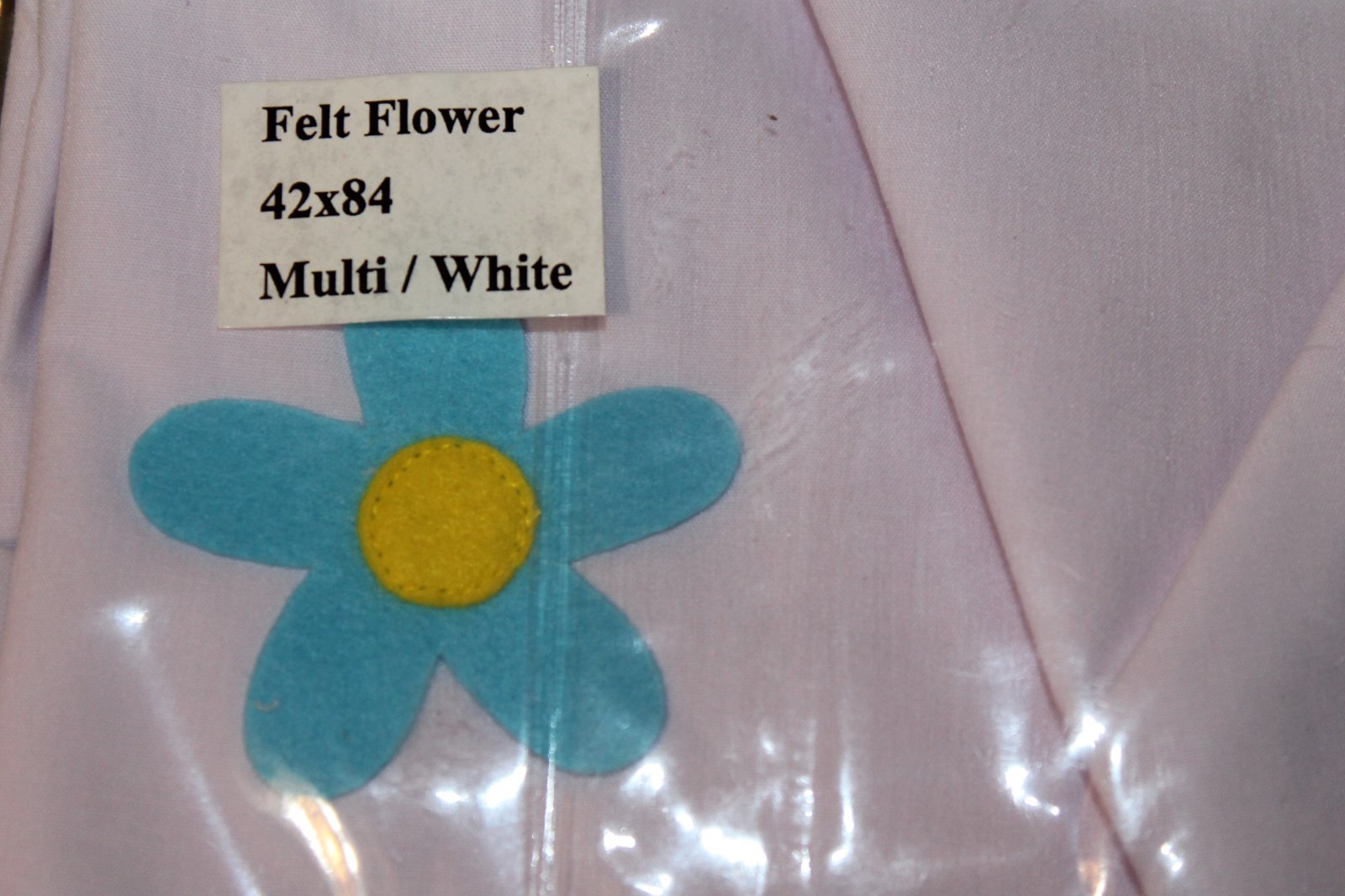 (2) Felt Flower Tab Top Windows Panel White Multi girls room decor new 42×84
