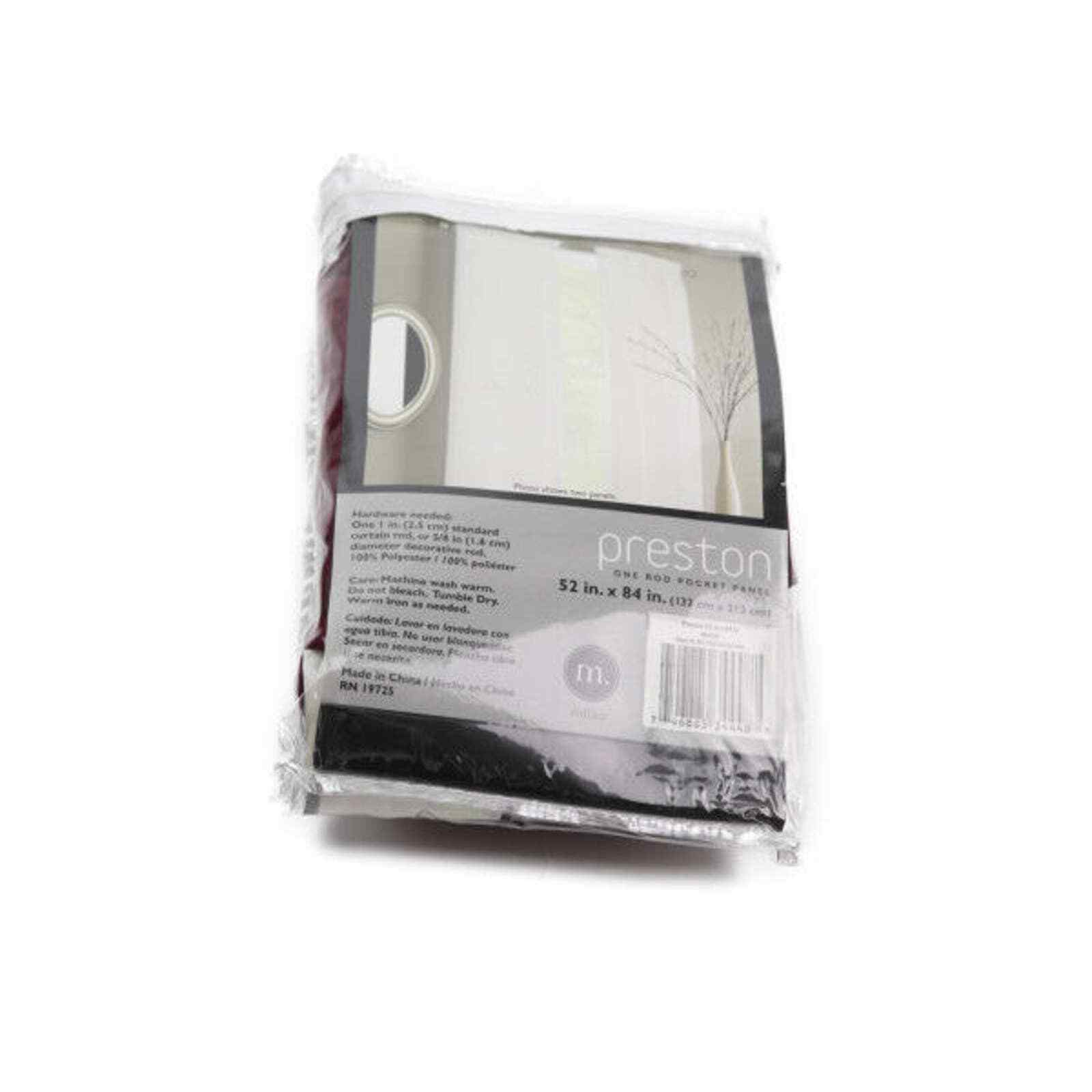 Preston Crinkle Sheer Merlot One Rod Pocket 1 Panel Curtain 52”x84”