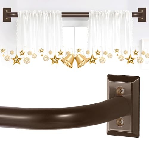 Bronze Wrap Around Curtain Rods 28 to 48″:Blackout 66-120″ ( 1pack ) Pure White