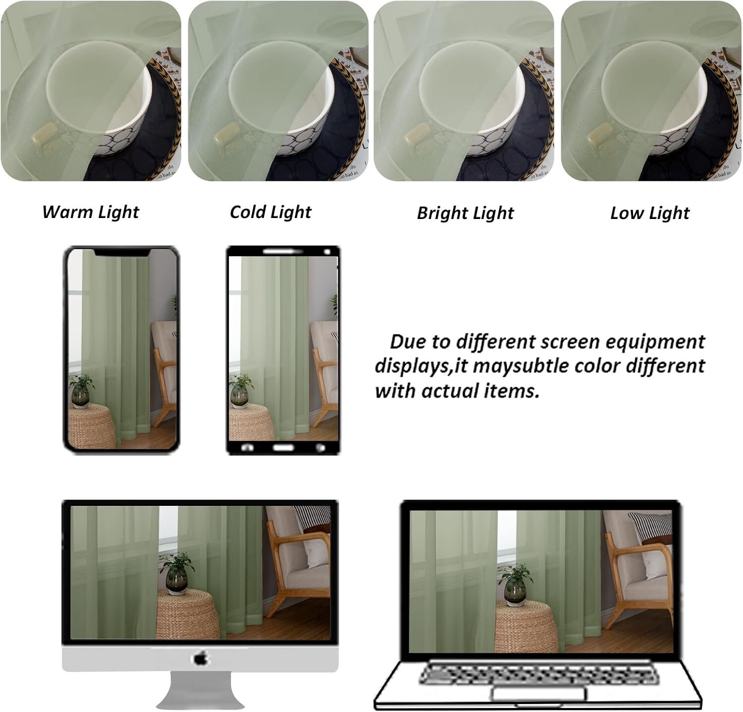 Translucent Sage Green Window Panels | 2 Pieces, 84” Long for Modern Homes