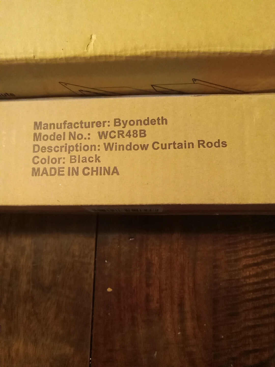 Byondeth Window Curtain Rods Model No. WCR48B for Windows Up To 48 Inches